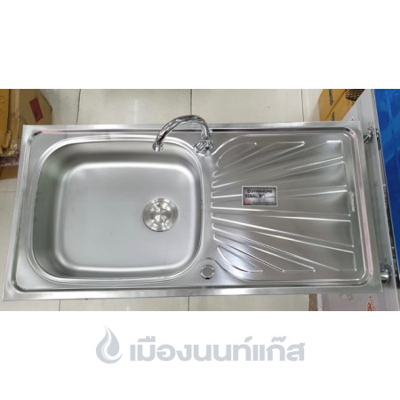 Dyna Home ฟรี ก๊อกน้ำ ซิ้งค์ล้างจาน รุ่น FS-10050-JT อ่างล้างจาน ขนาด 100x50x75 ซม. สแตนเลสทั้งตัว